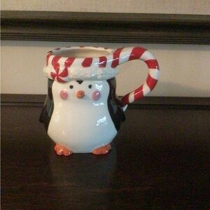 Penguin Mug with Candy Cane Handle